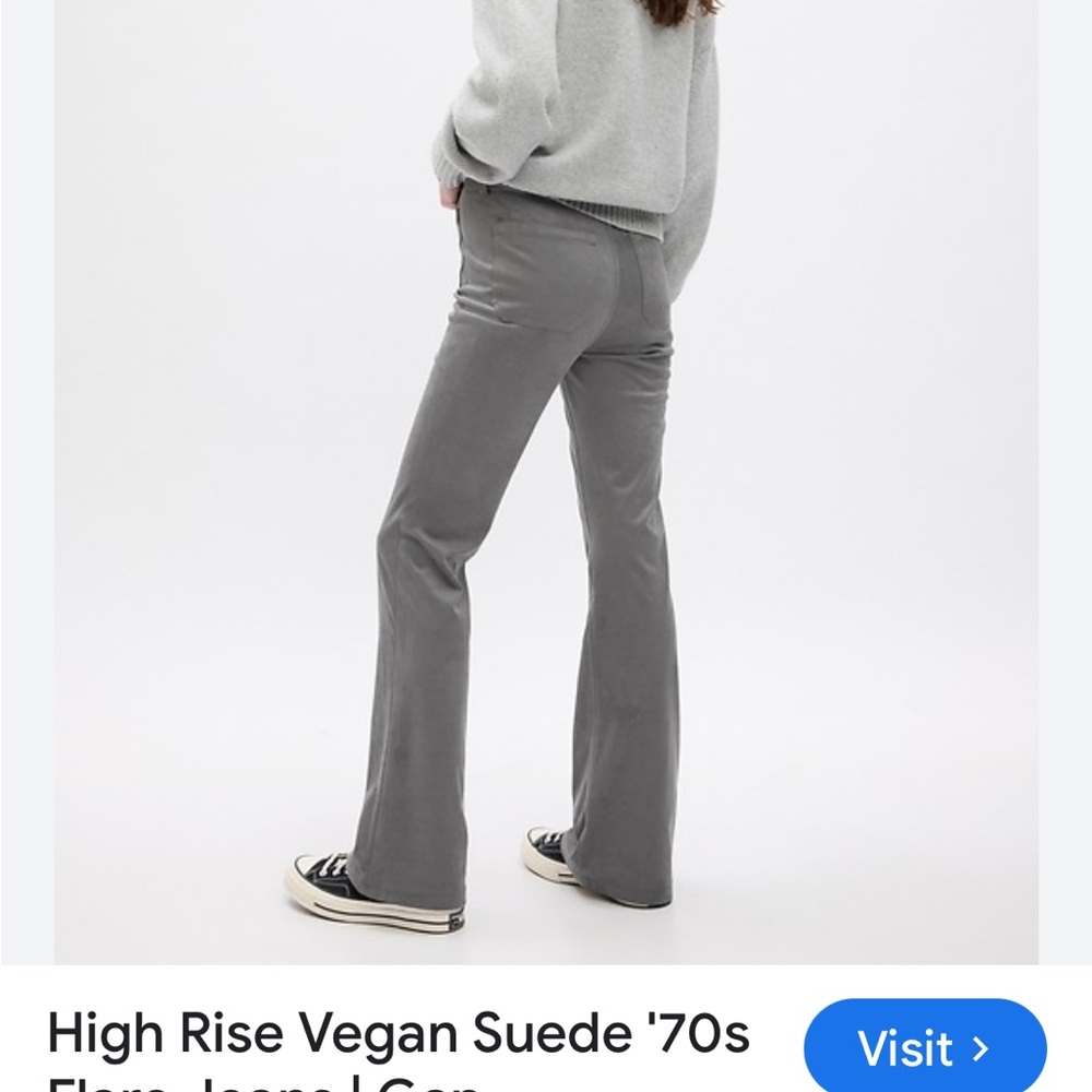 GAP 70’s Flare High Rise Vegan Suede - Dark Gray